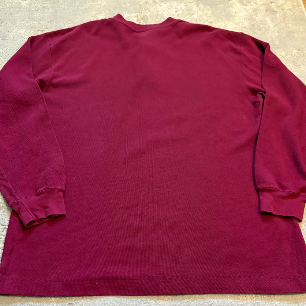 Nautica Men's Burgundy Long Sleeve Waffle Knit Henley Shirt Size Xlarge - Picture 11 of 11